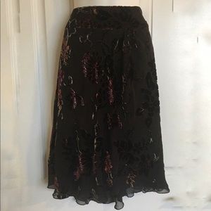 Allison Taylor Black Skirt with Floral Burnout.